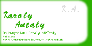 karoly antaly business card